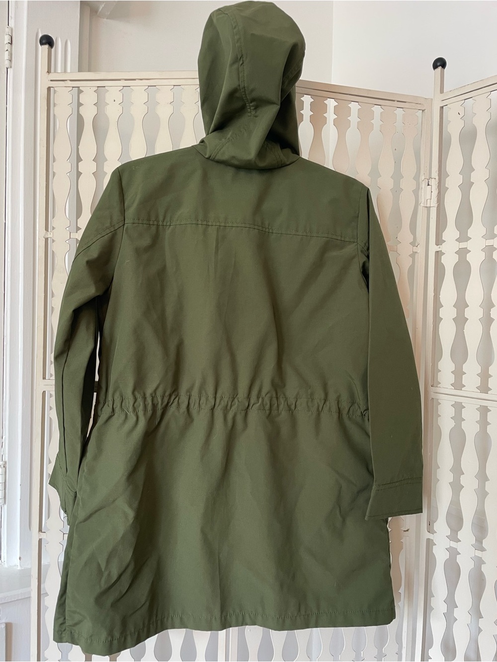 J. Crew Lightweight Water Resistant Olive Hooded Anorak Jacket - Picture 4 of 4
